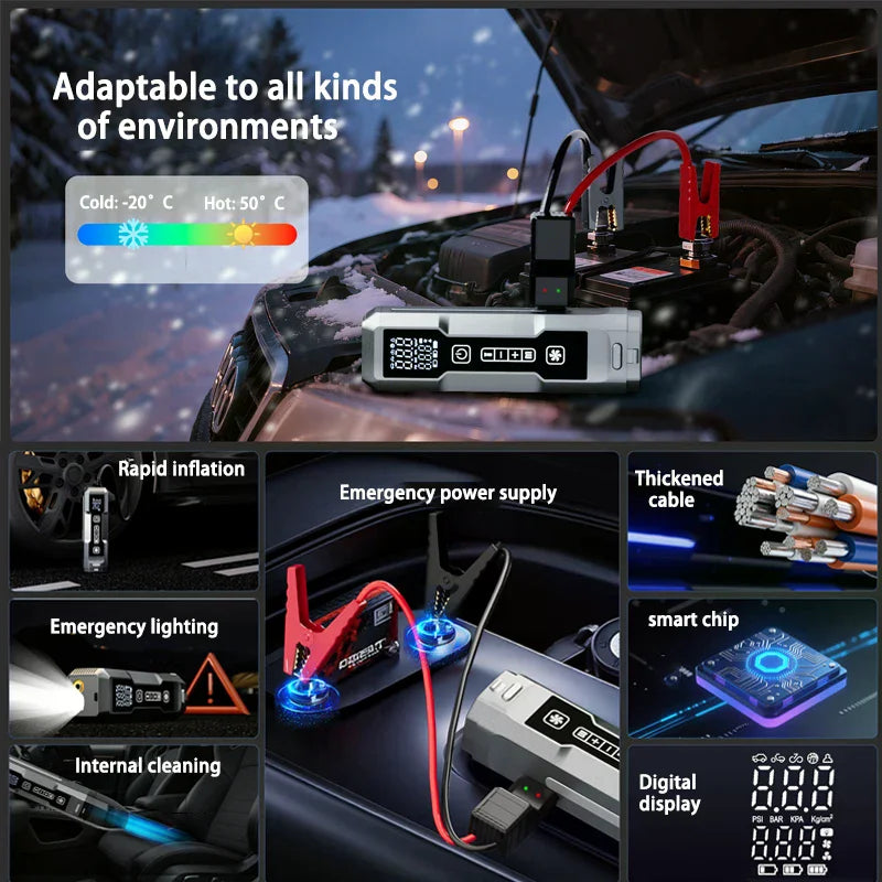 5-in-1 Car Jump Starter with Air Pump