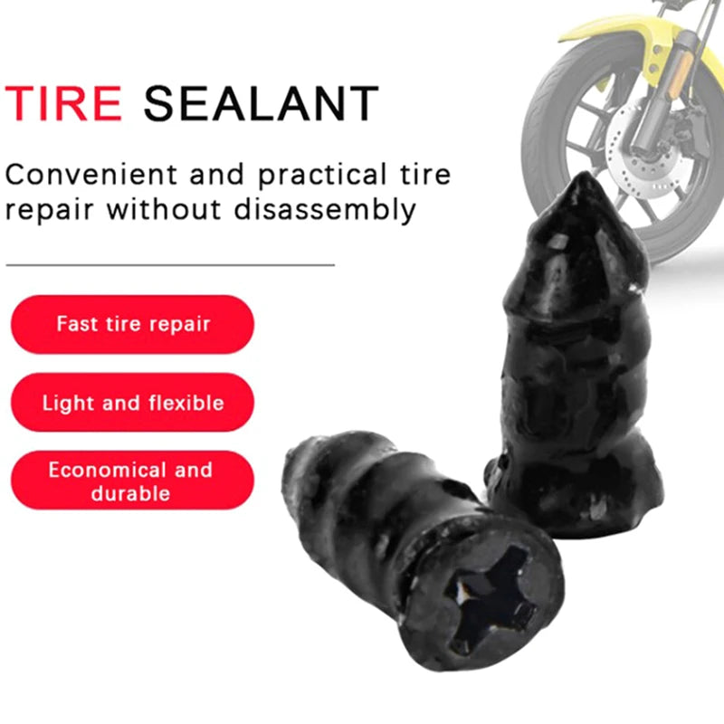 10-Pack Tire Repair Nails Soft Rubber Screws Self-Tapping Screws Plastic Nails Suitable for Car Motorcycle Tire Puncture Repair