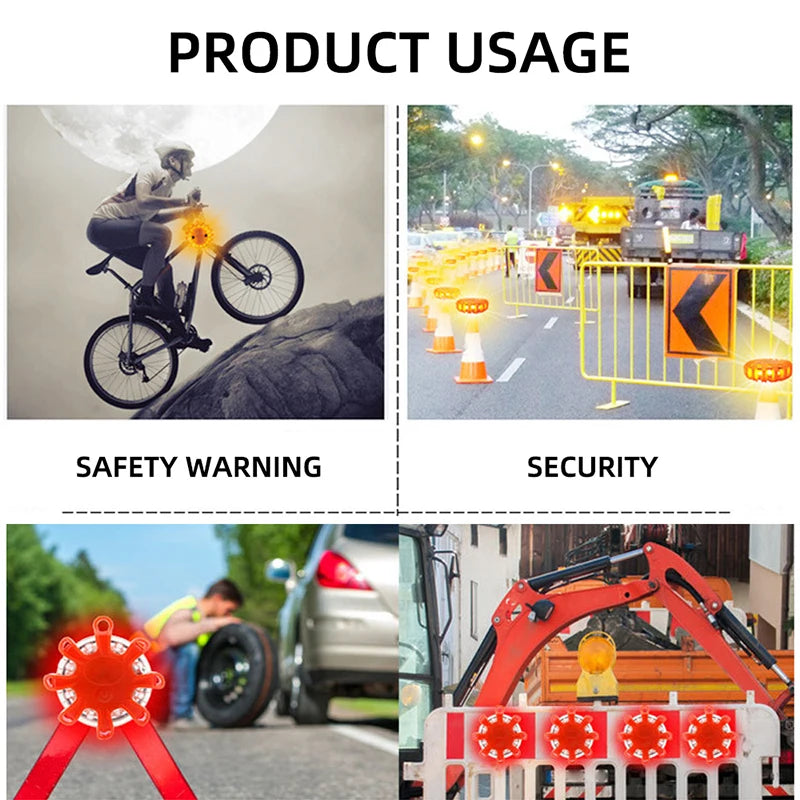 LED Roadside Emergency Flares (Magnetic & Flashing)