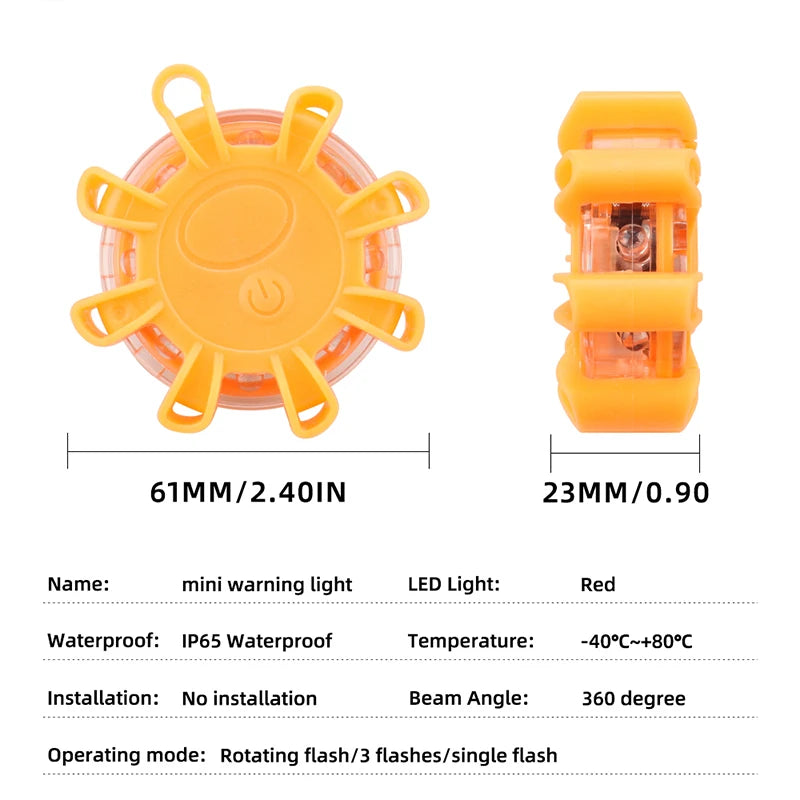 LED Roadside Emergency Flares (Magnetic & Flashing)