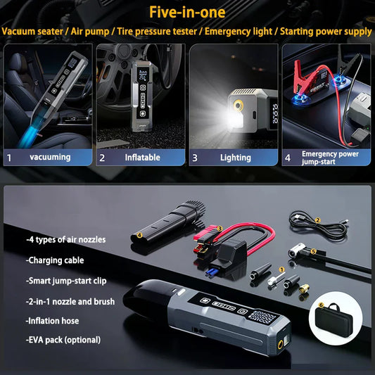 5-in-1 Car Jump Starter with Air Pump