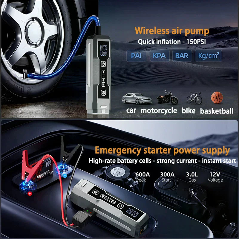5-in-1 Car Jump Starter with Air Pump